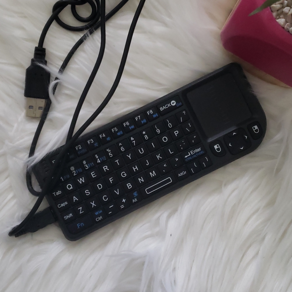Rii Black Mini Wireless Keyboard Mouse Touchpad